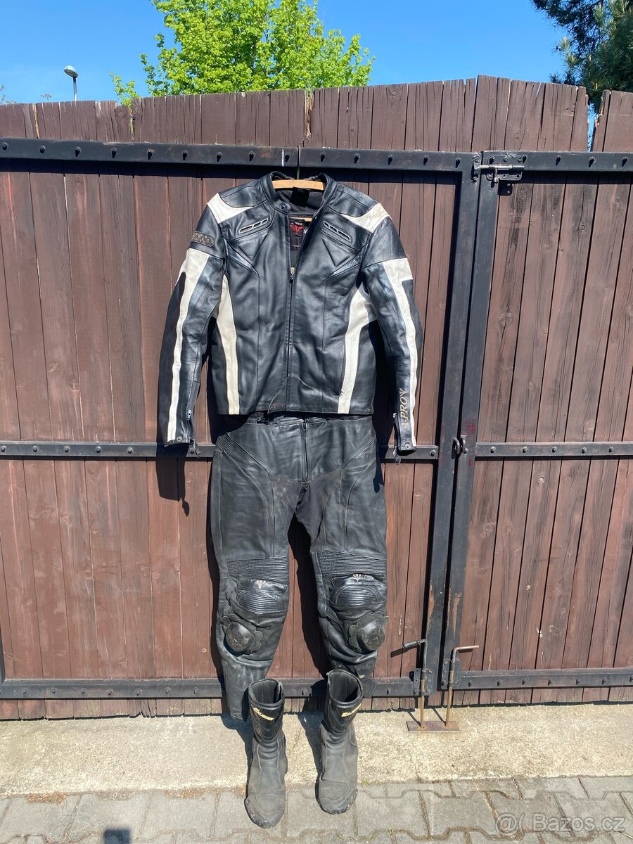 Dvoudílná moto kombinéza A-PRO +boty