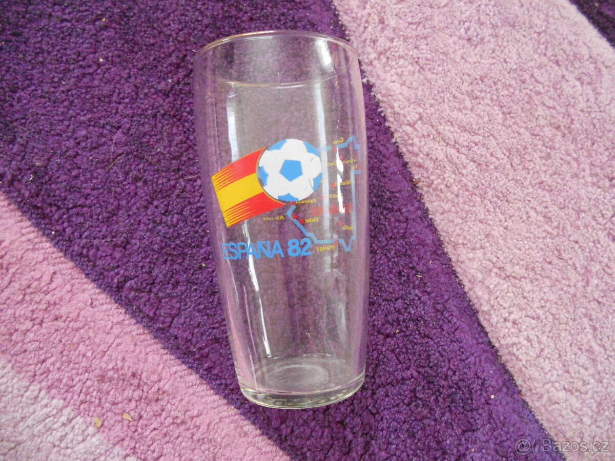 Sklenice 0,5l Espaňa 82, fotbal, mapka, půllitr