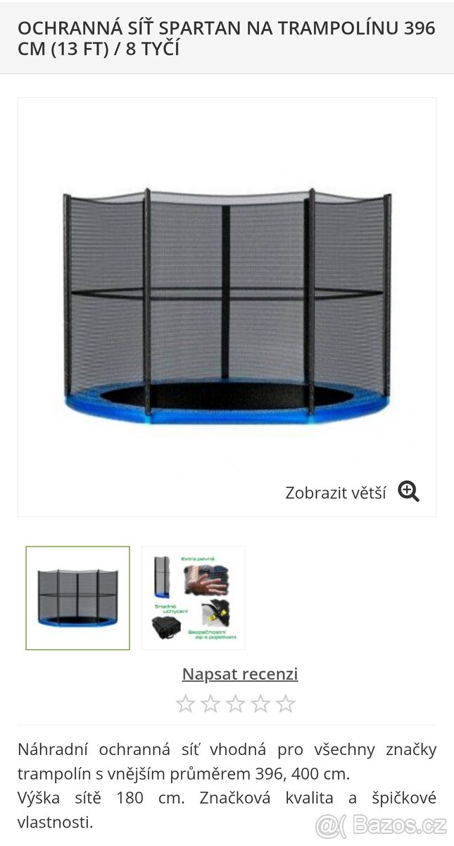 Náhradní ochranná síť - trampolína 396cm