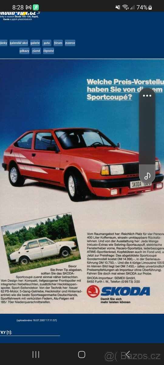 Škoda rapid 130,135,136 koupim