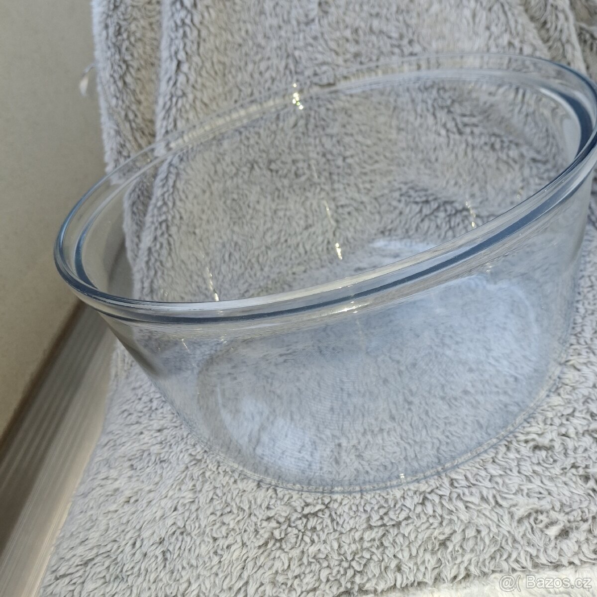 Velká skleněná doza - poklop š 33 x v 17