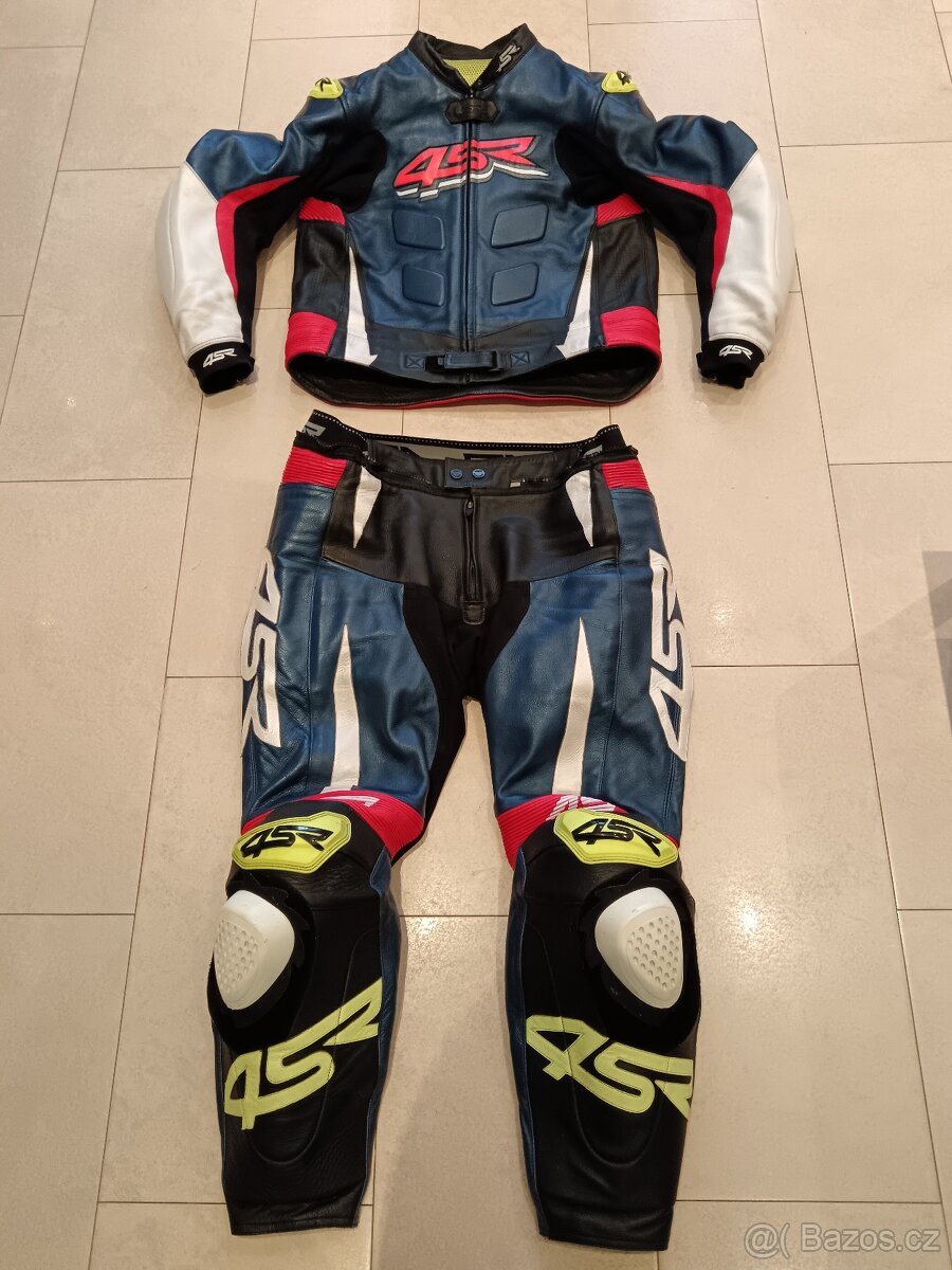 4SR RR Evo 3 Pearl Blue-Pánská moto kombinéza, dvoudílná