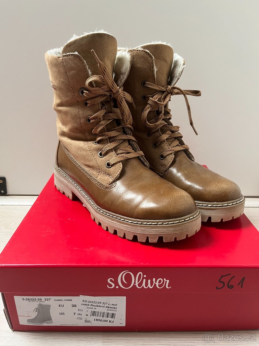 S.Oliver hnědé dámské kotníkové boty, vel. 38