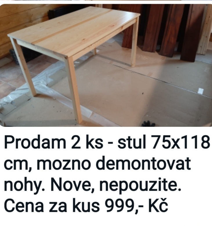 Nový dřevěný stůl
