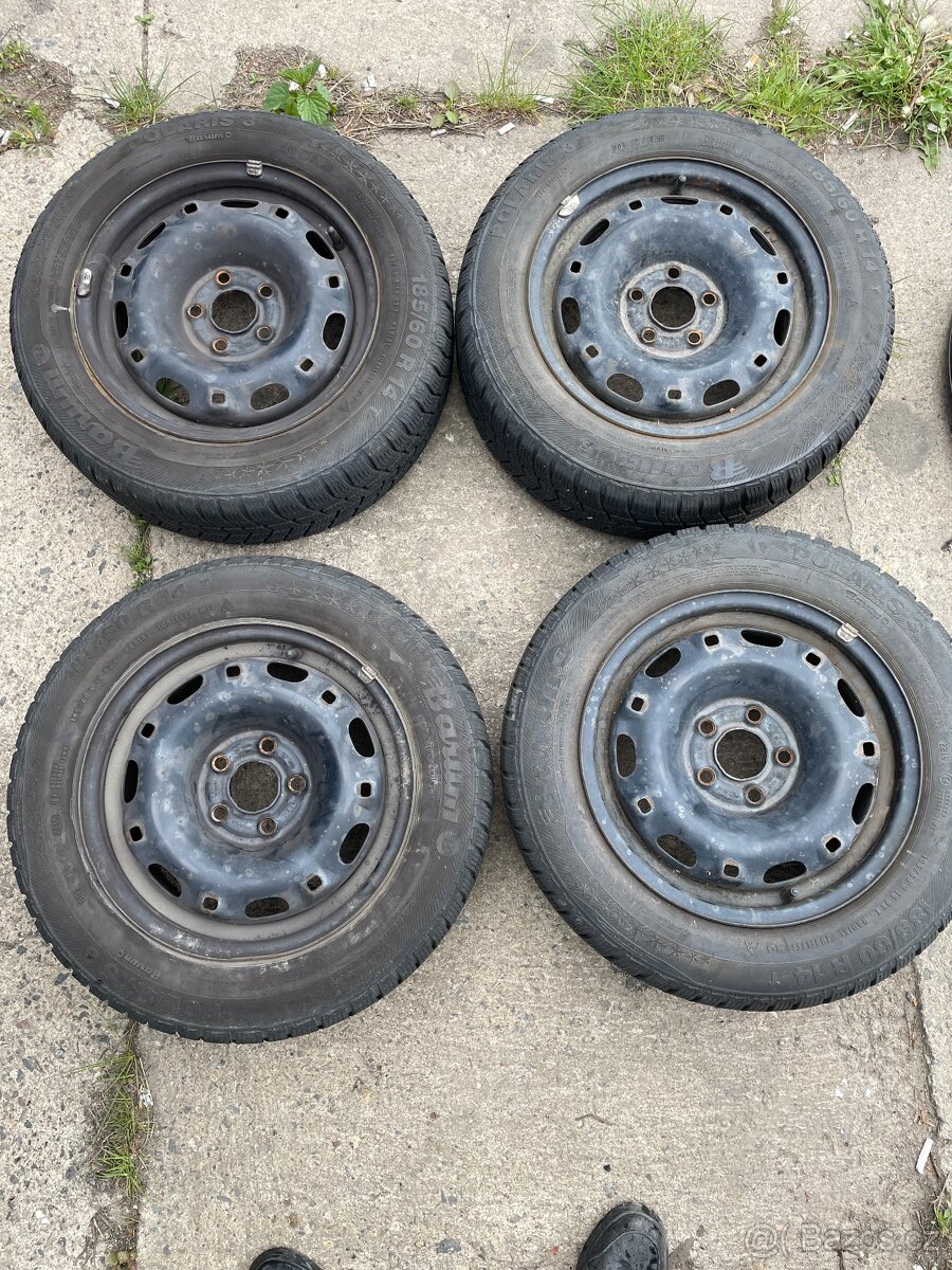 Plechové disky Škoda Fabia 1 5x100 6x14 ET43 185/60r14 zimní