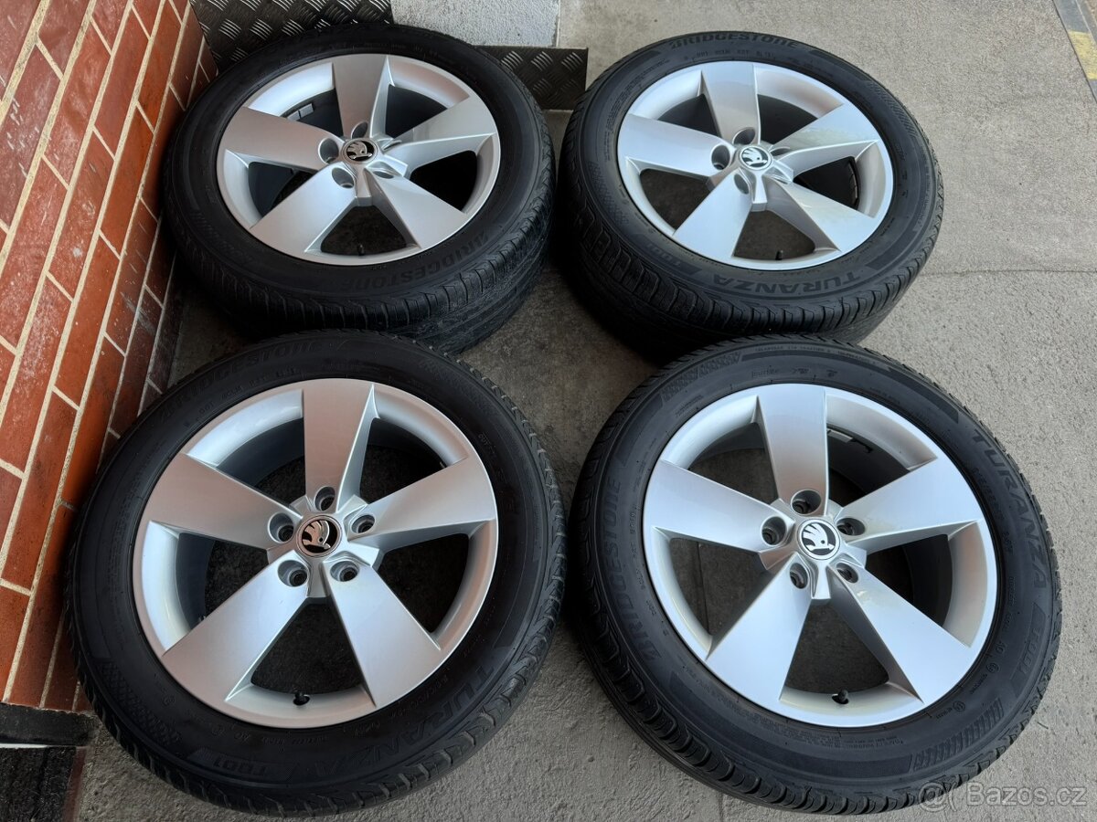 Alu 17" 5x112,škoda Ratikon, letní 70%, KaroQ, TOP