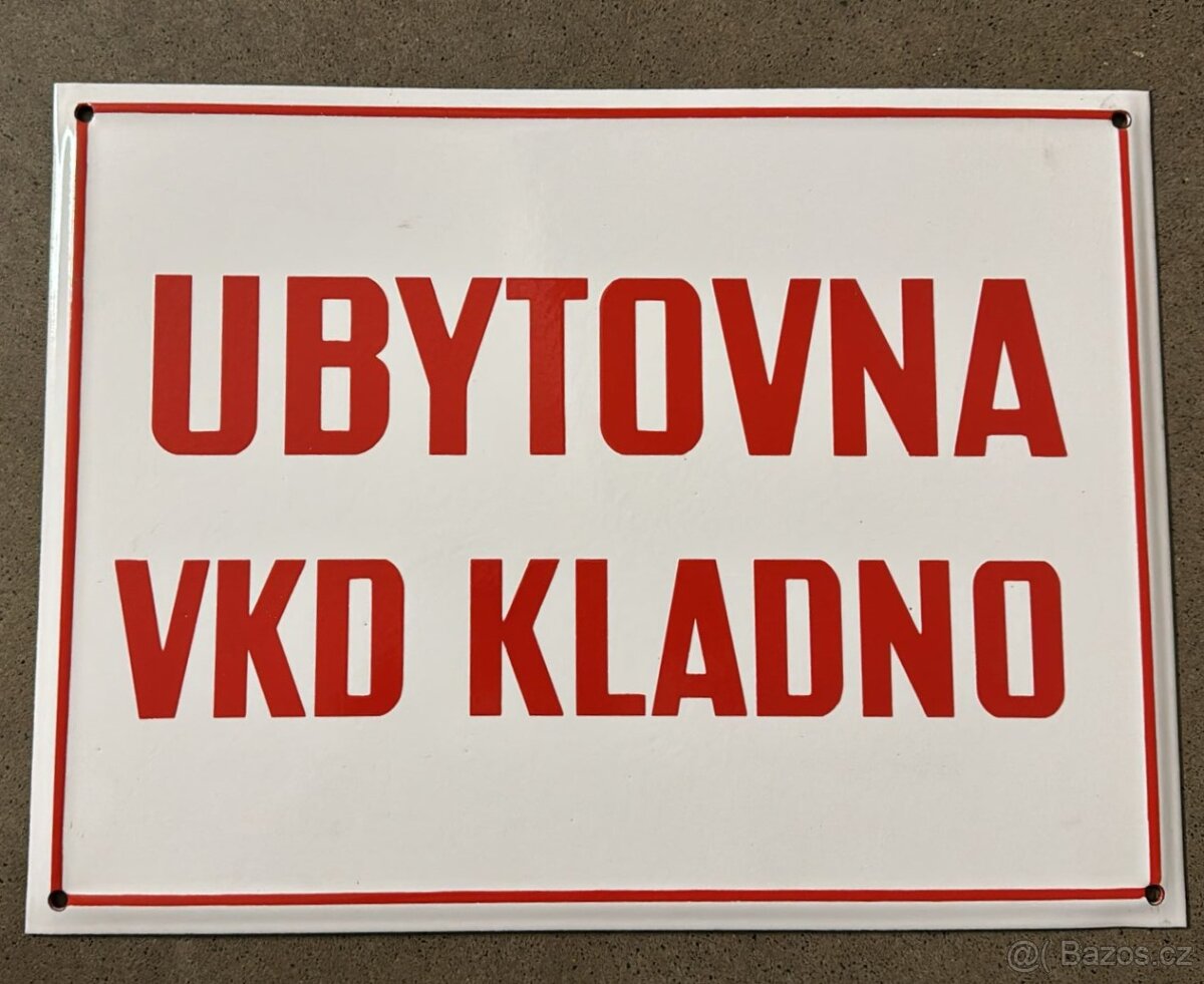 Smalt cedule VKD KLADNO, nepoškozená, jen zadní strana.