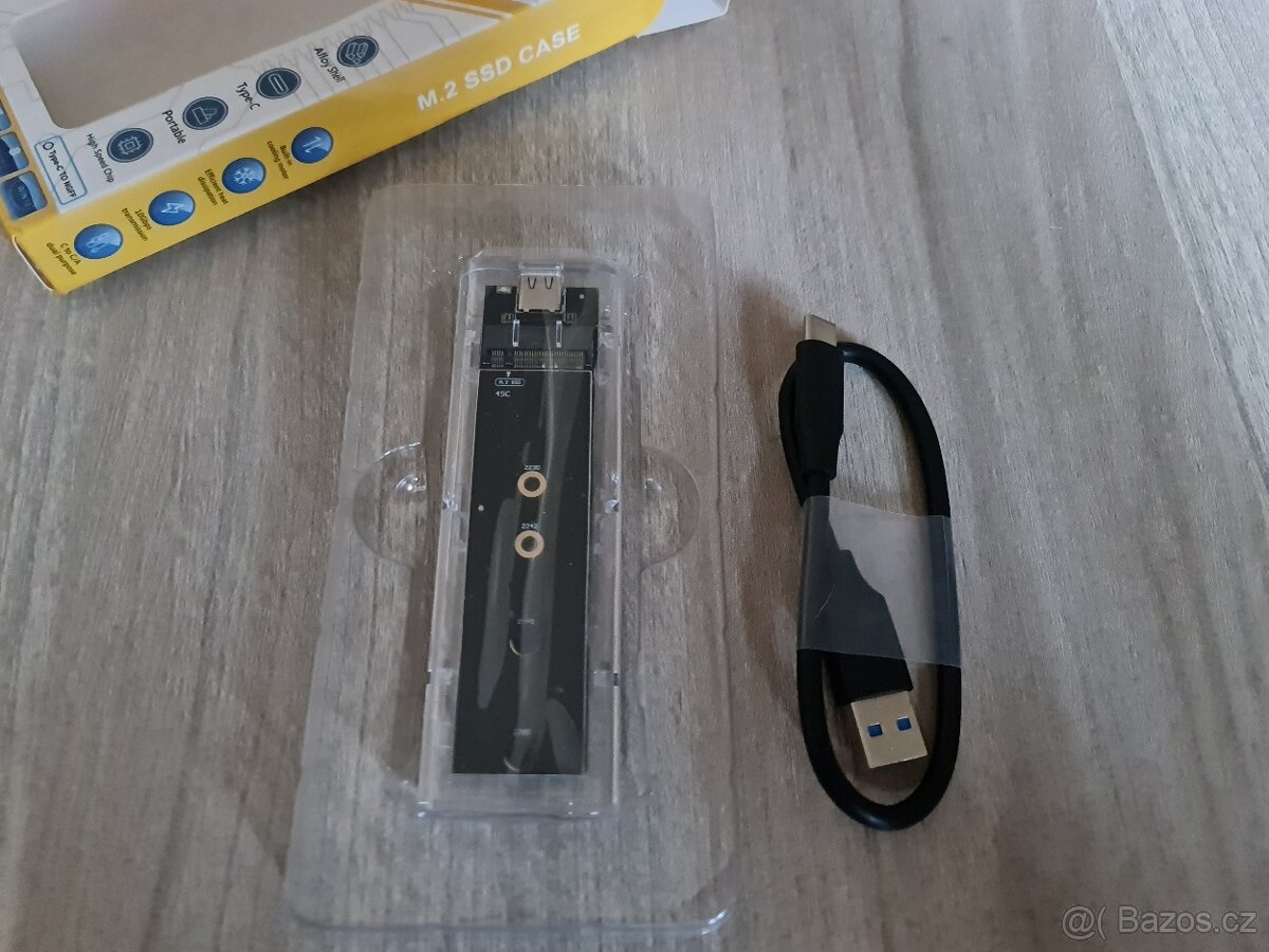 Přenosný box pro M.2 disk NGFF průhledný USB 3 - nový