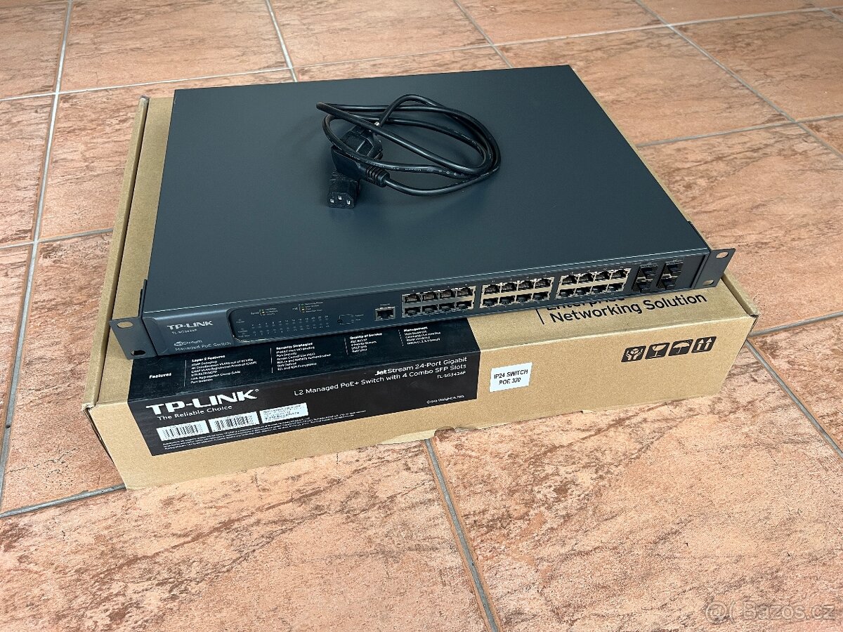 TP-Link TL-SG3424P 24port PoE+ Gigabit switch, Praha 6