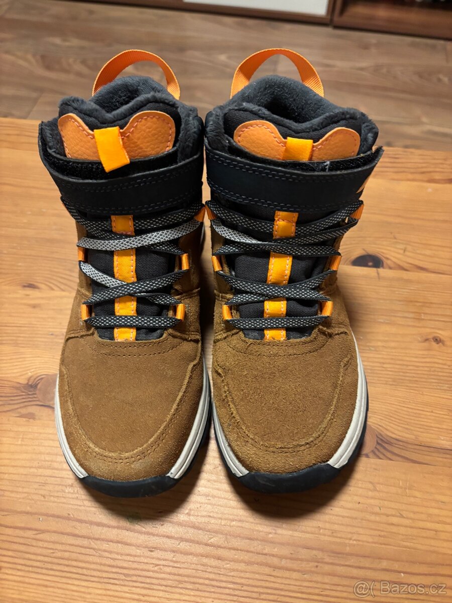 NOVÉ Dětské zimní turistické nepromokavé kožené boty