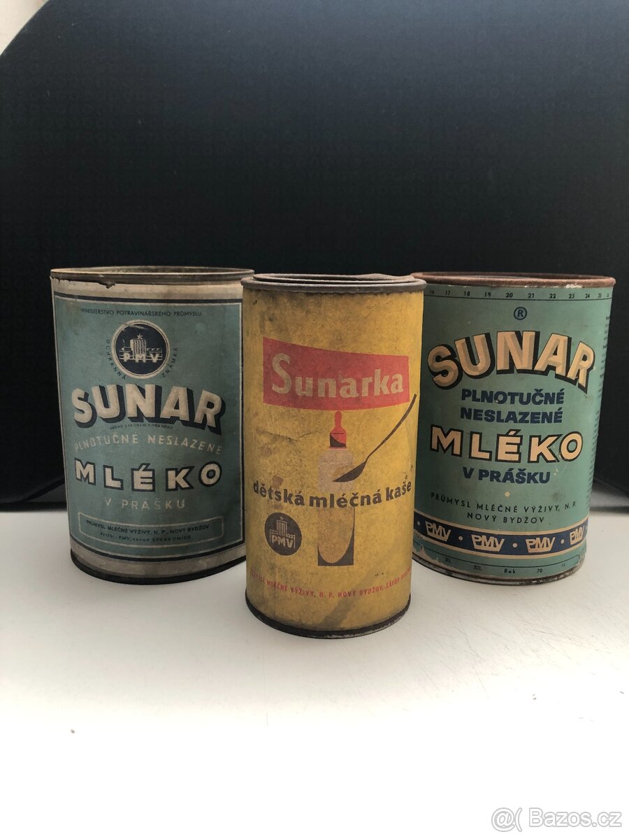 Plechovky Sunarka, Sunar, kojenecké lahve, kočárky