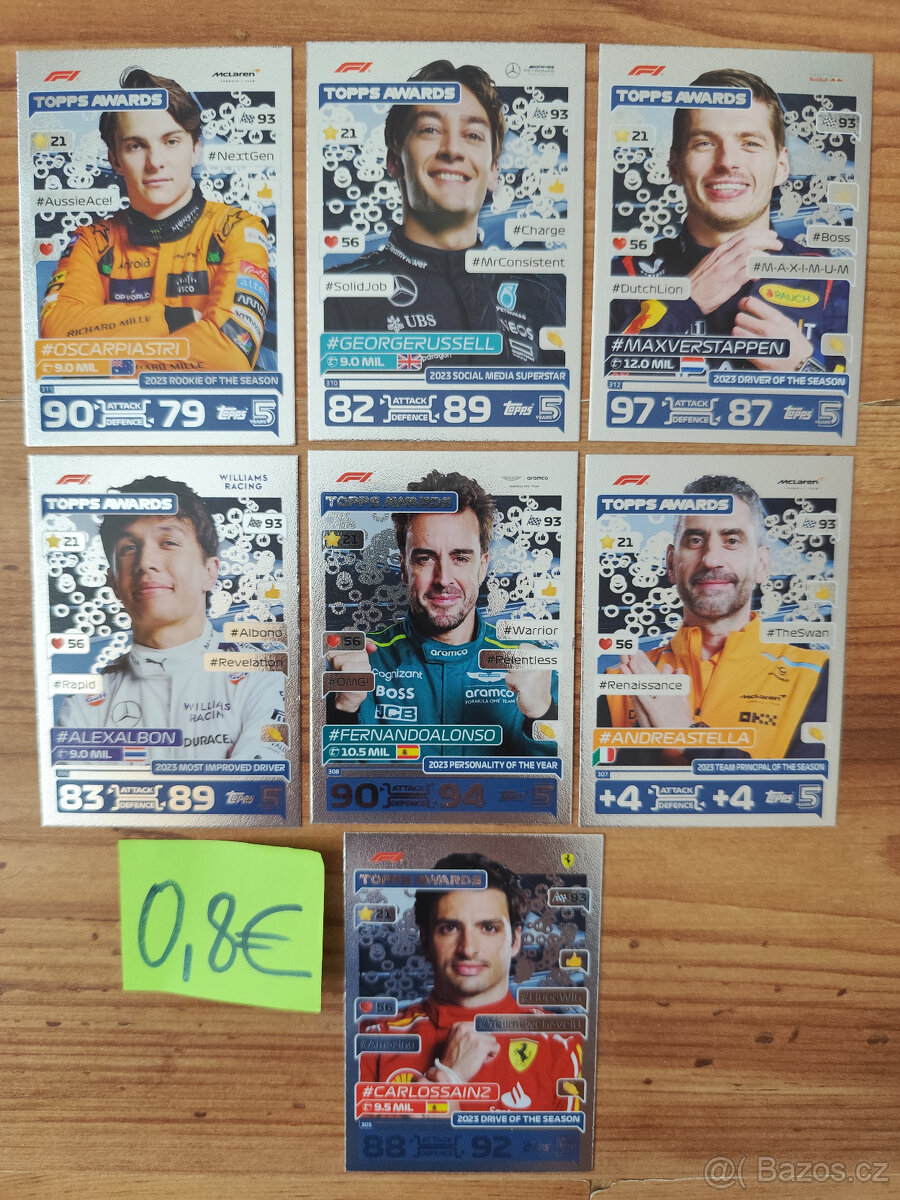 Prodám kartičky Formula 1 Turbo Attax 2024