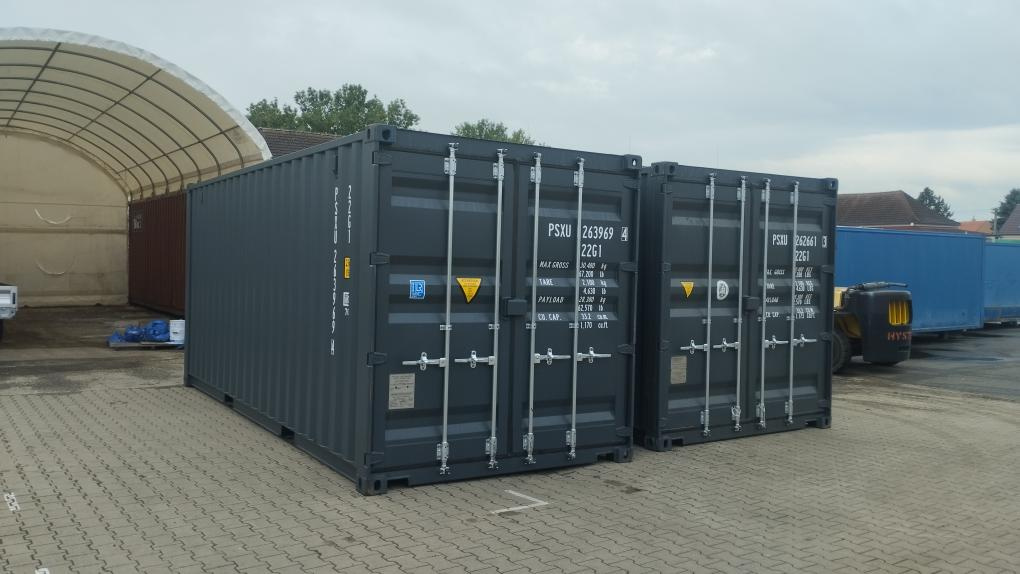 Lodní-skladový kontejner 20ft po jedné cestě barva antracit