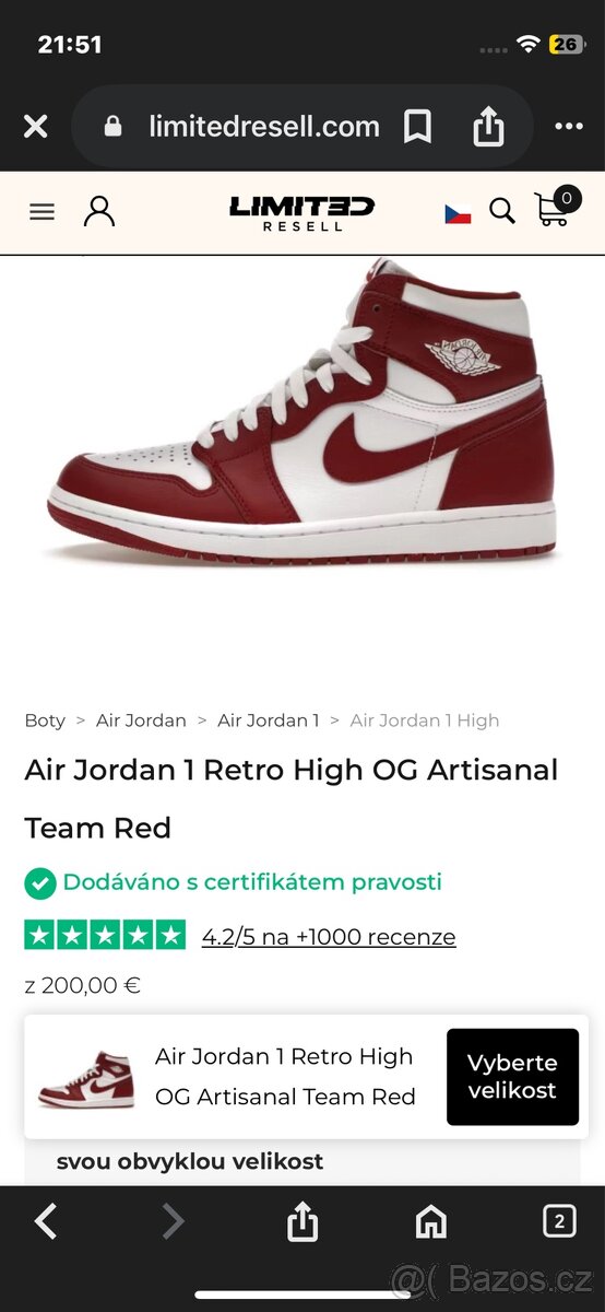 Jordan 1 retro high og
