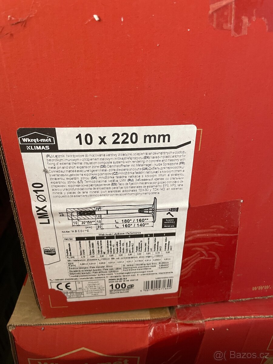 Fasádní hmoždinky 220 Klimas