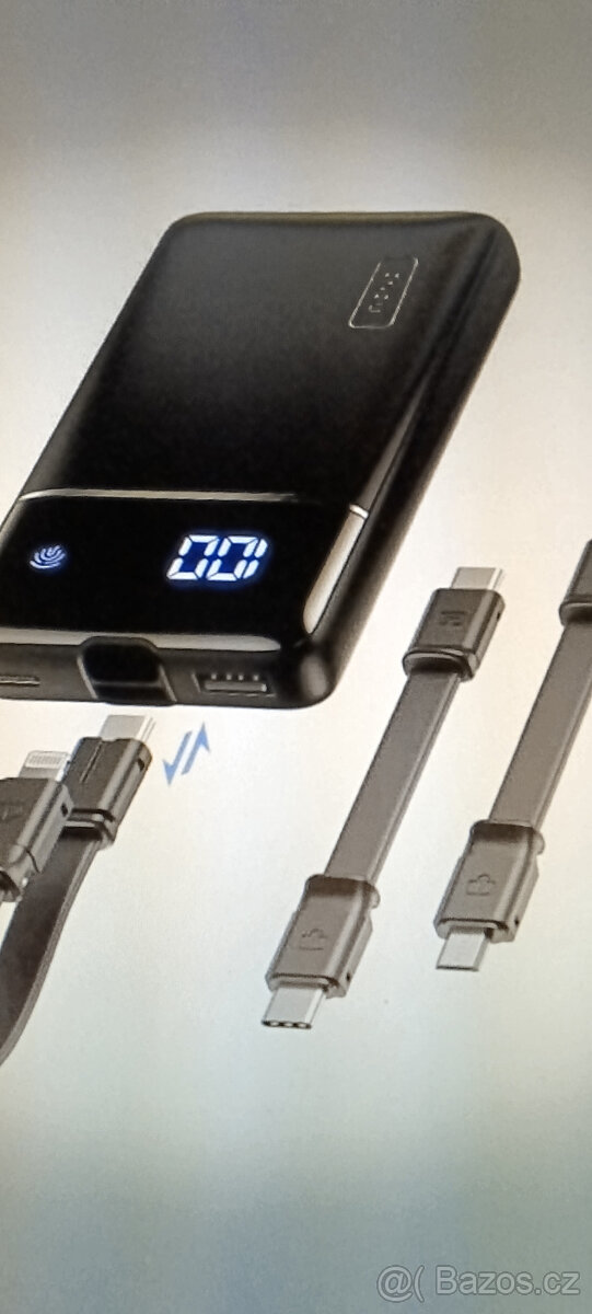INIU Power Bank 10000mAh / 3 kabely Nová
