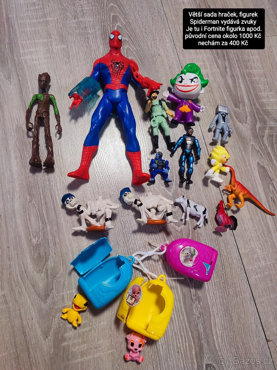 Set hraček Spiderman, Groot, Fortnite, Joker apod.