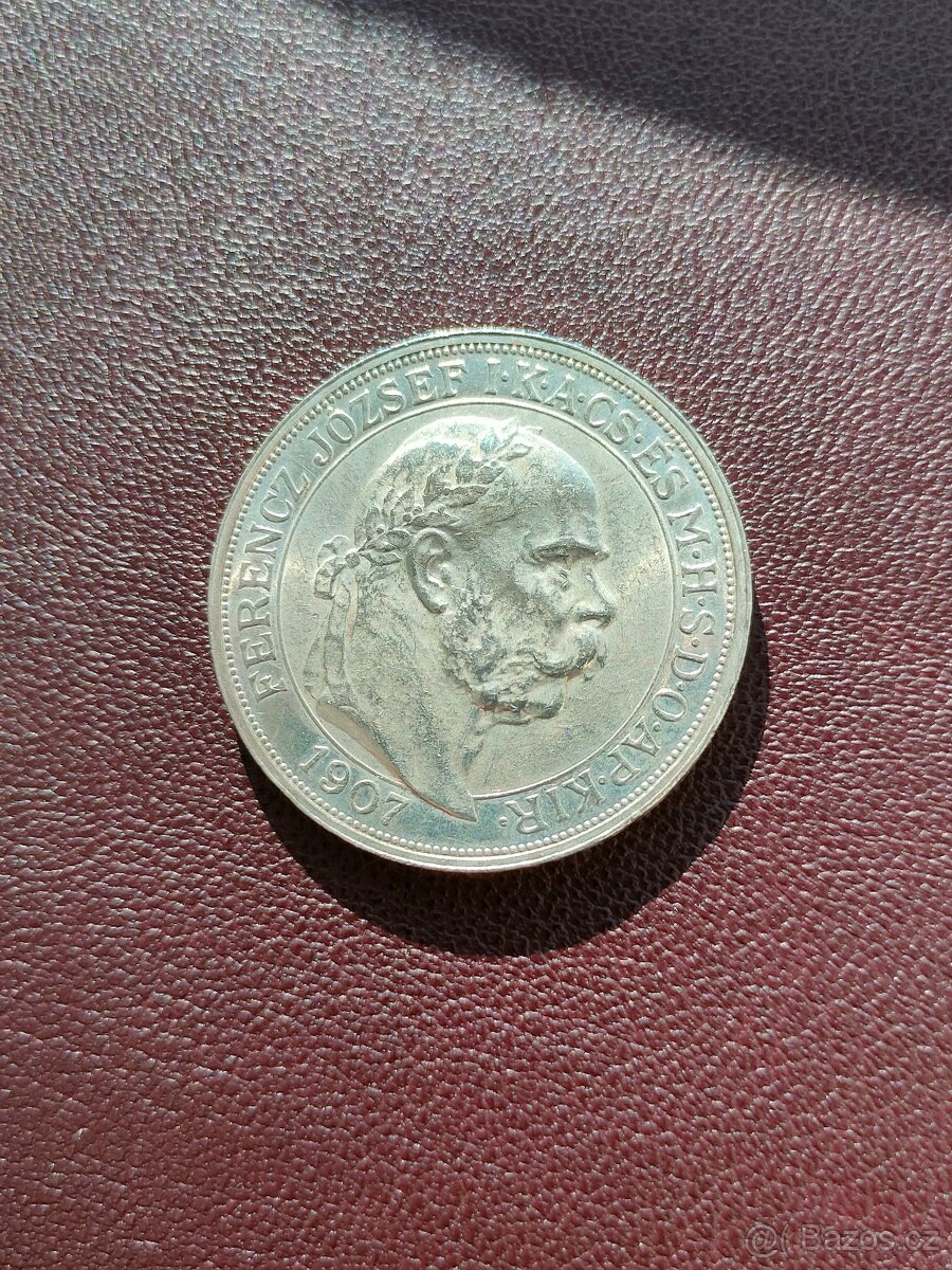 5 koruna 1907 KB korunovační FJ I.