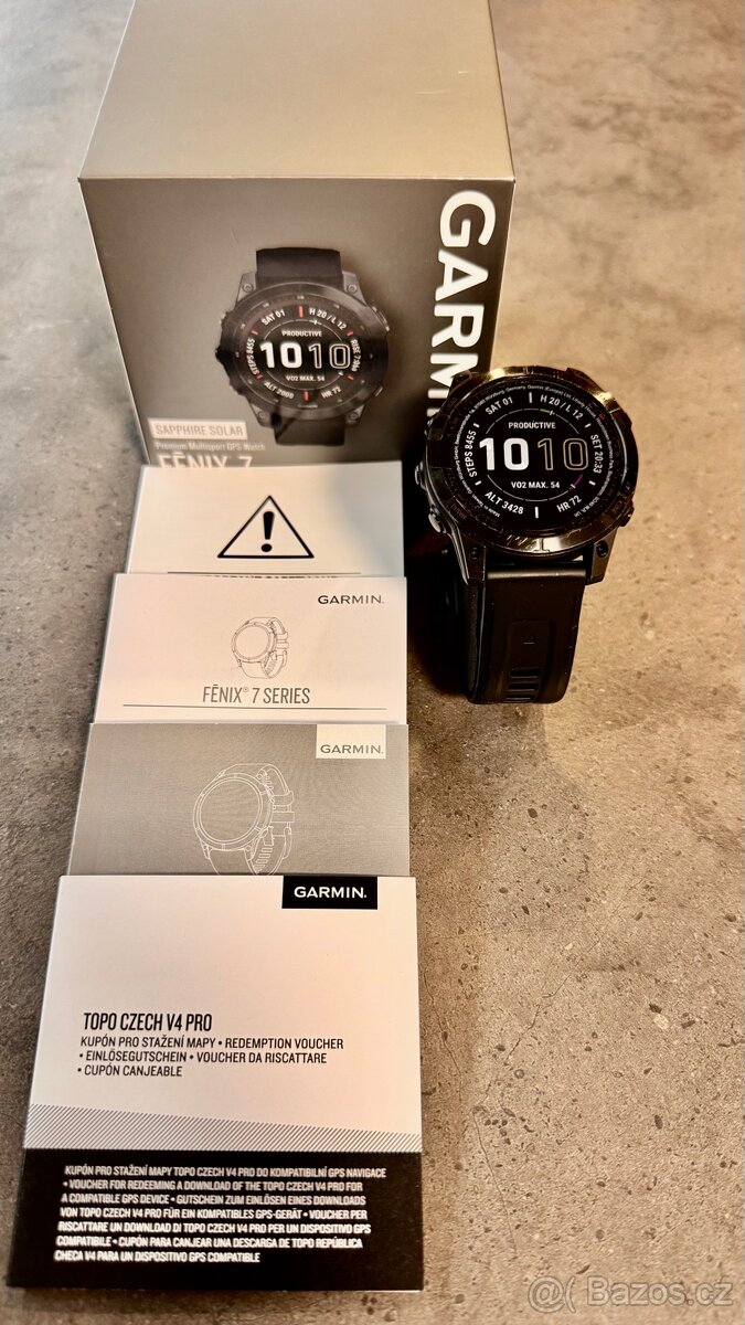 Garmin Fenix 7 Sapphire Solar + Voucher TOPO