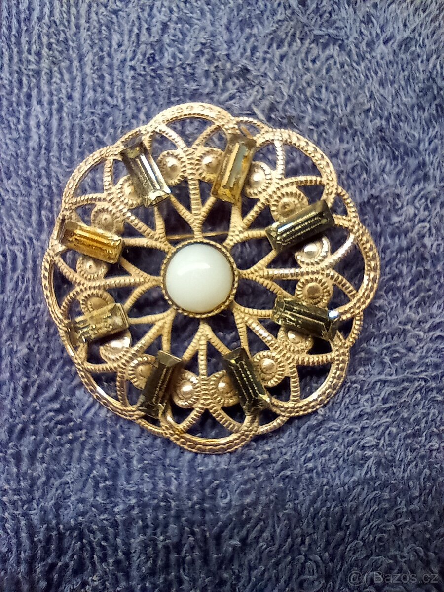 Stříbrná brož Art Deco