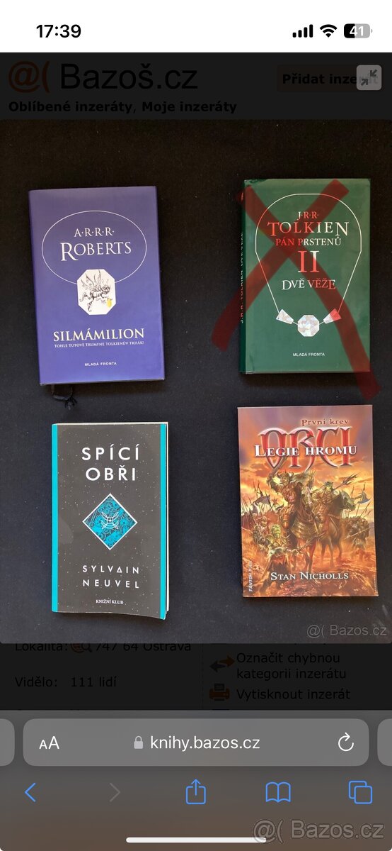 Knihy Silmámilion,Dvě věže,Spící obři,Legie hromu