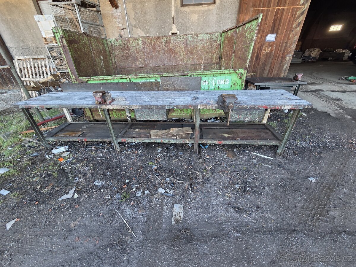 Dílenský ponk 2x svěrák 2x šuplík