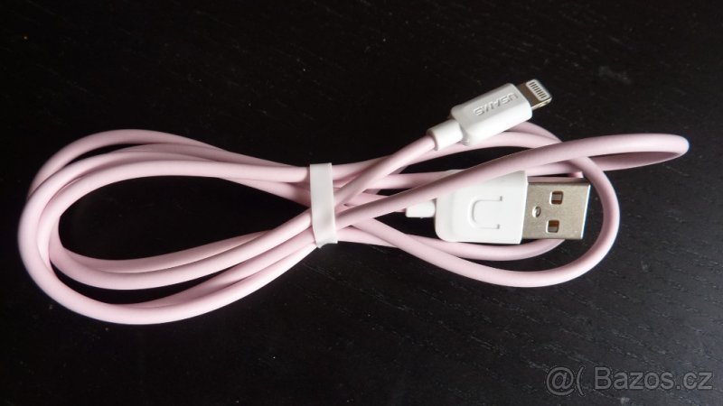 IPhone nabíjecí datový kabel růžový USAMS