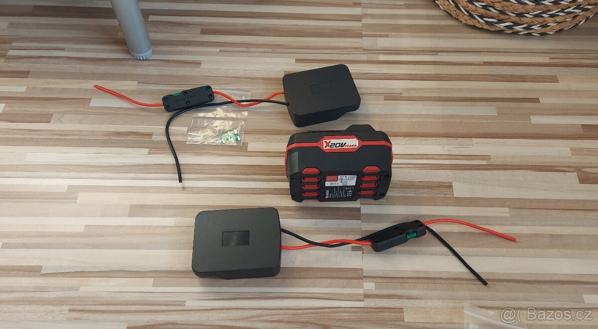 Redukce,pro Aku baterii Parkside 20V,vypínač+pojistka,Nové.