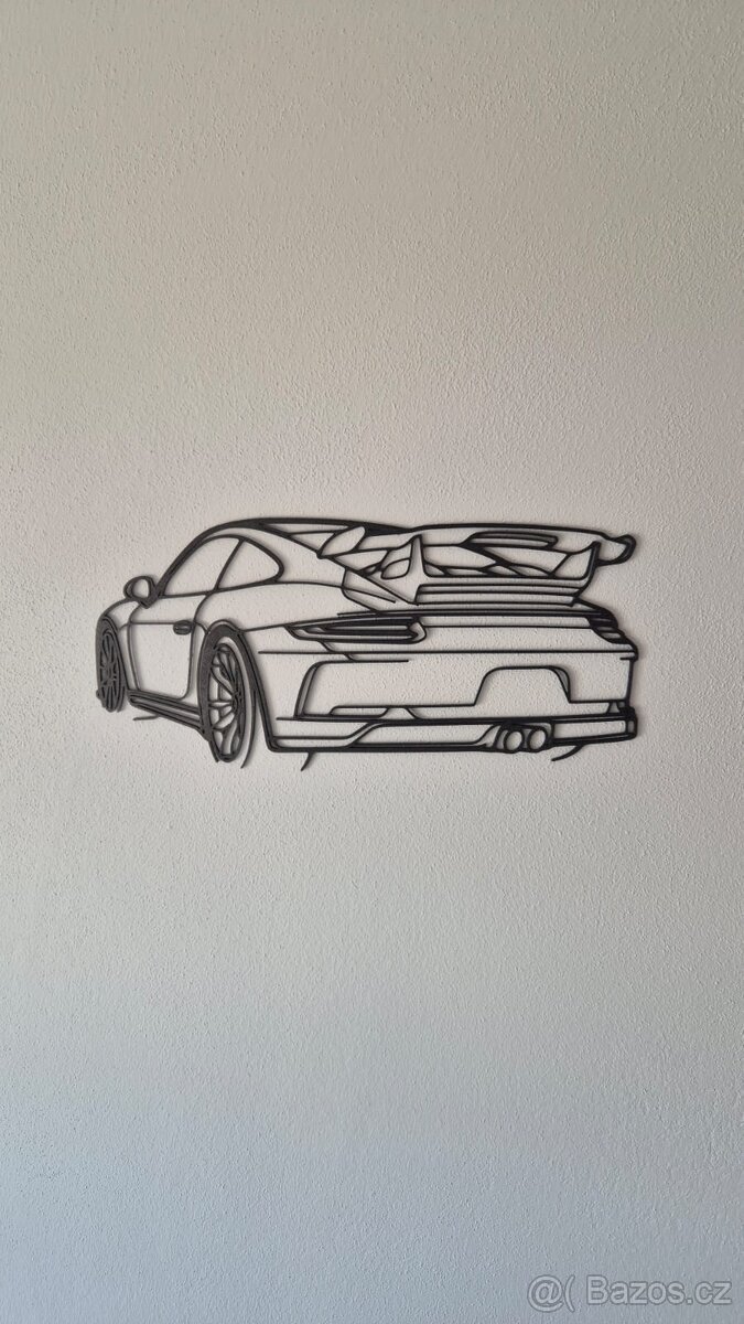 Porsche 911 GT3 RS zezadu – 25×13 cm – 3D tisk z PLA