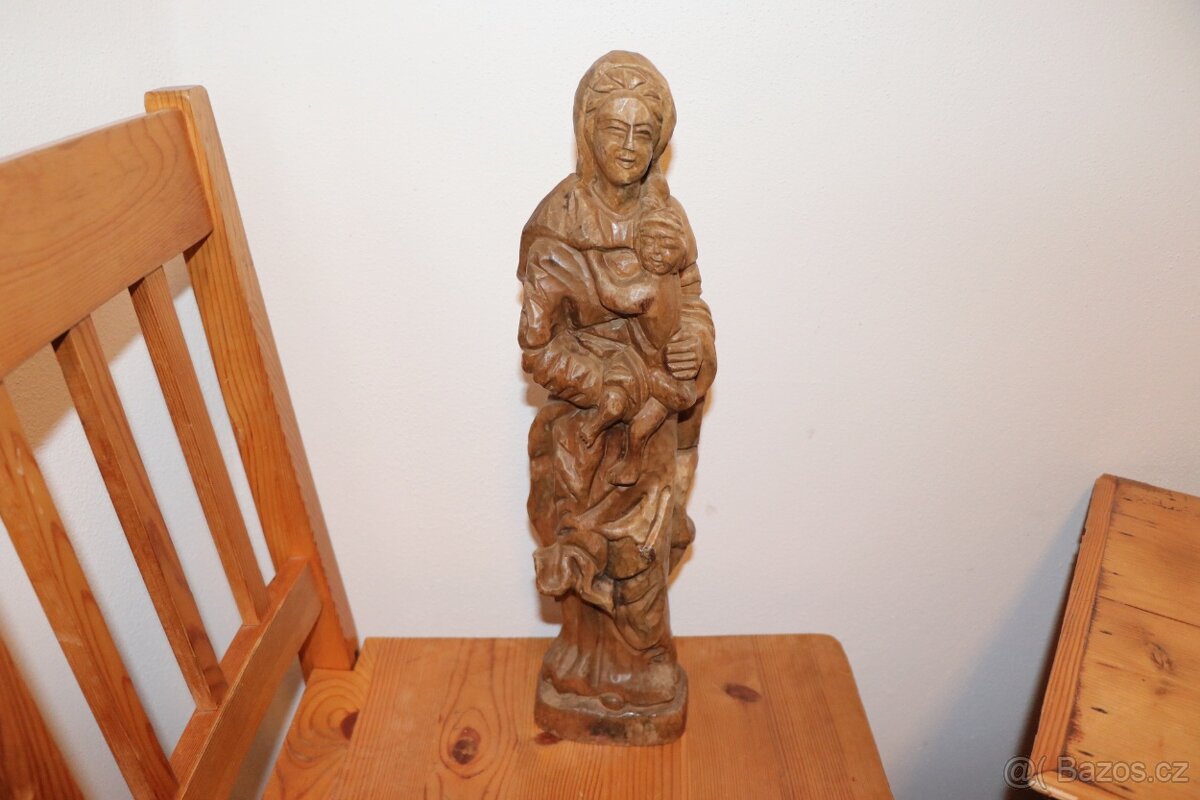 Marie a Jezulátko soška socha dřevo (225I)