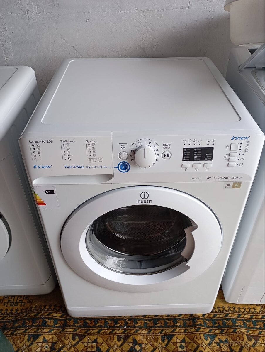 🧺 Pračka Indesit – 7 kg, 1200 ot/min, A+++ – Push & Wash