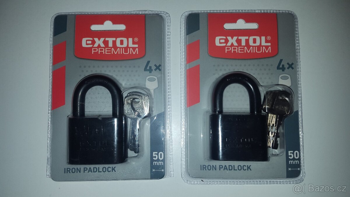 Zámek visací kovový 50mm nový 2 kusy.