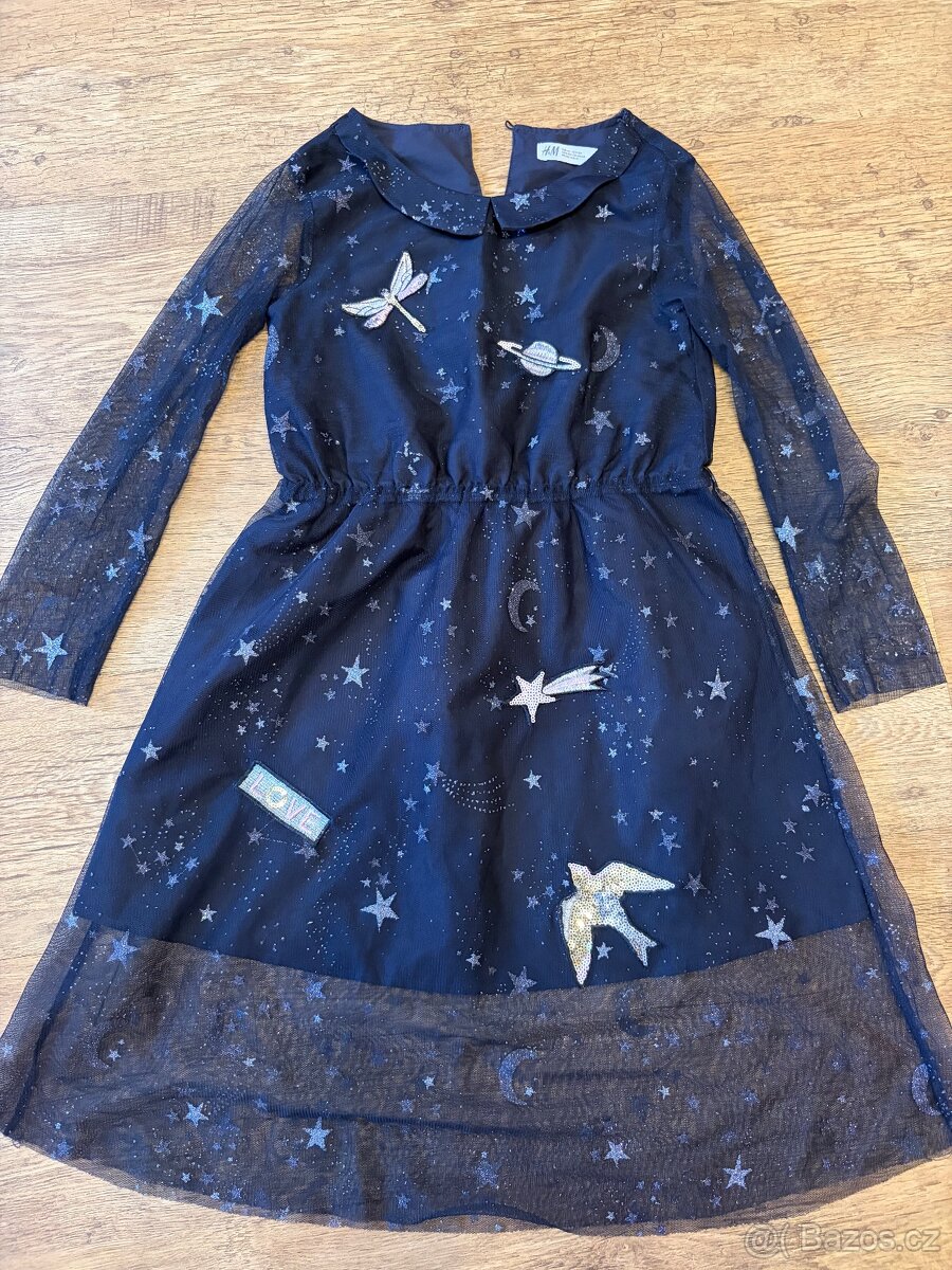 Zdobené šaty H&M vel. 140