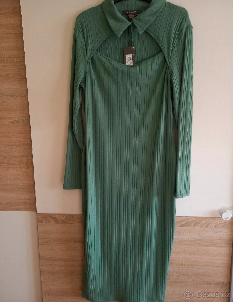 Nové zelené šaty s límečkemvel L-XlZasilkovna v ceně