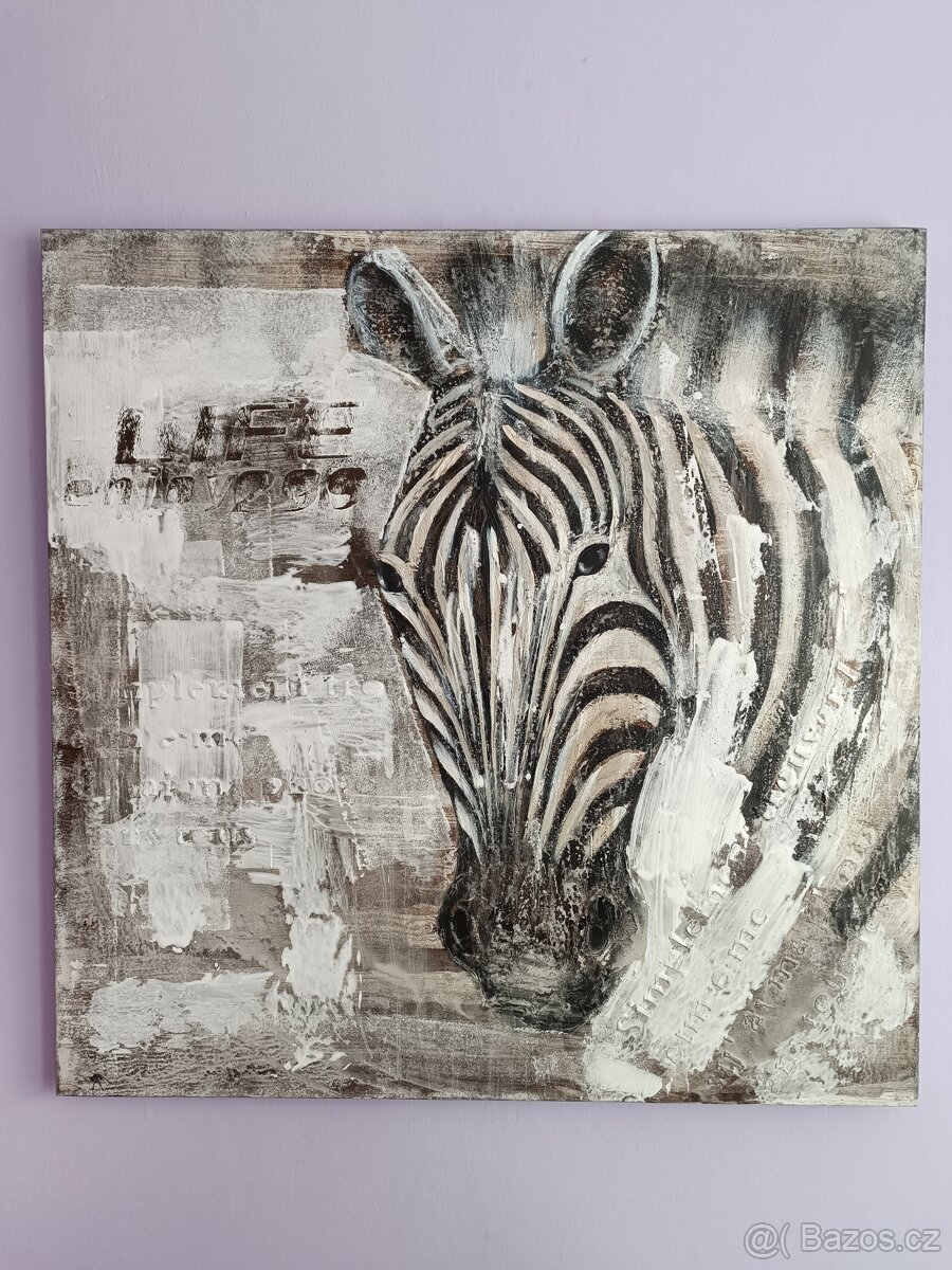 malované plátno obraz zebra