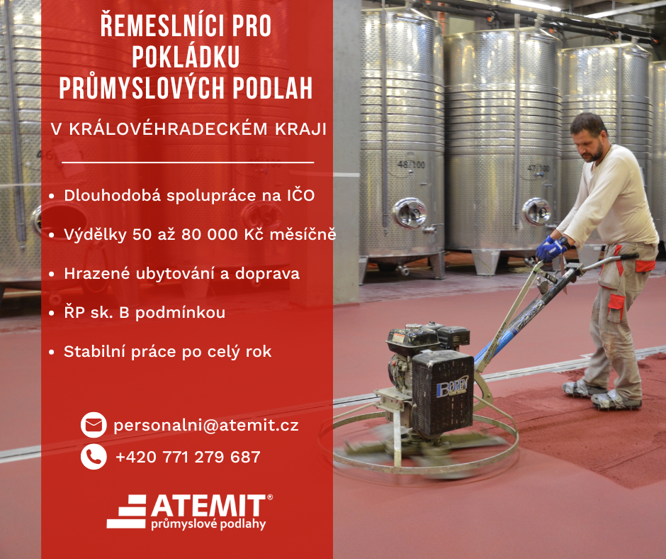 ŘEMESLNÍCI - POKLÁDKA PRŮM. PODLAH V KRÁLOVÉHRADECKÉM KRAJI