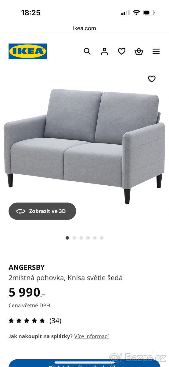 Dvoumístná pohovka/ gauč IKEA Angersby