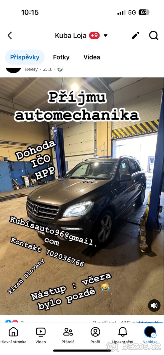 Příjmu automechanika