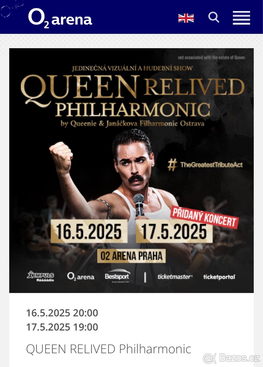 Queen Relieved Philharmonic - vstupenky
