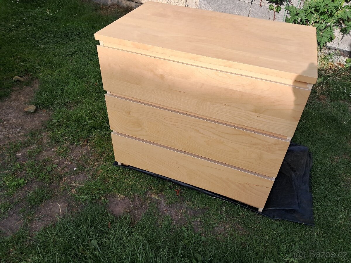 Ikea komoda Malm bříza 3 zásuvky.