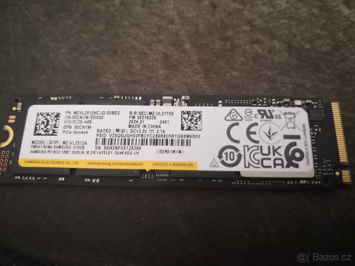 SSD NVMe 4.0 Samsung 512 Gb