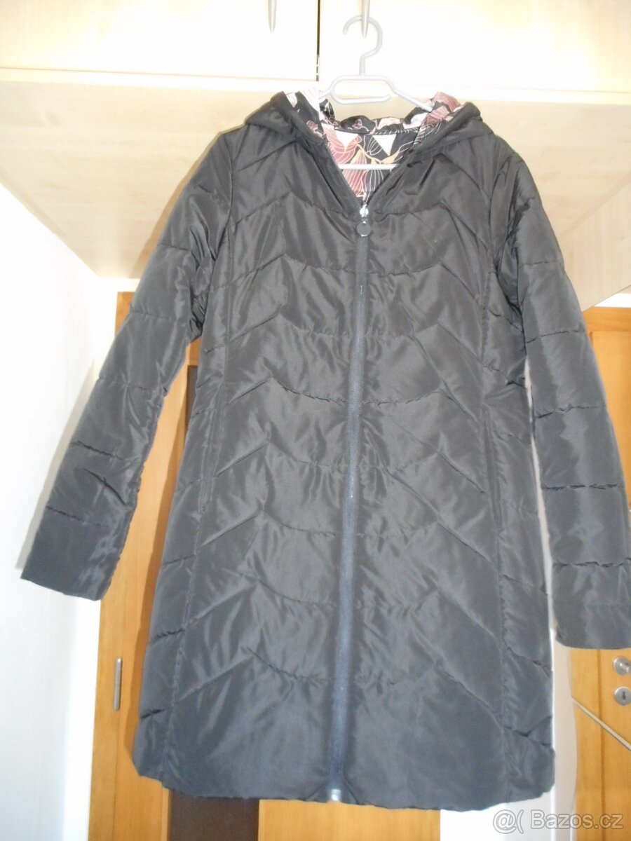 dámská oboustranná bunda - potisk listy