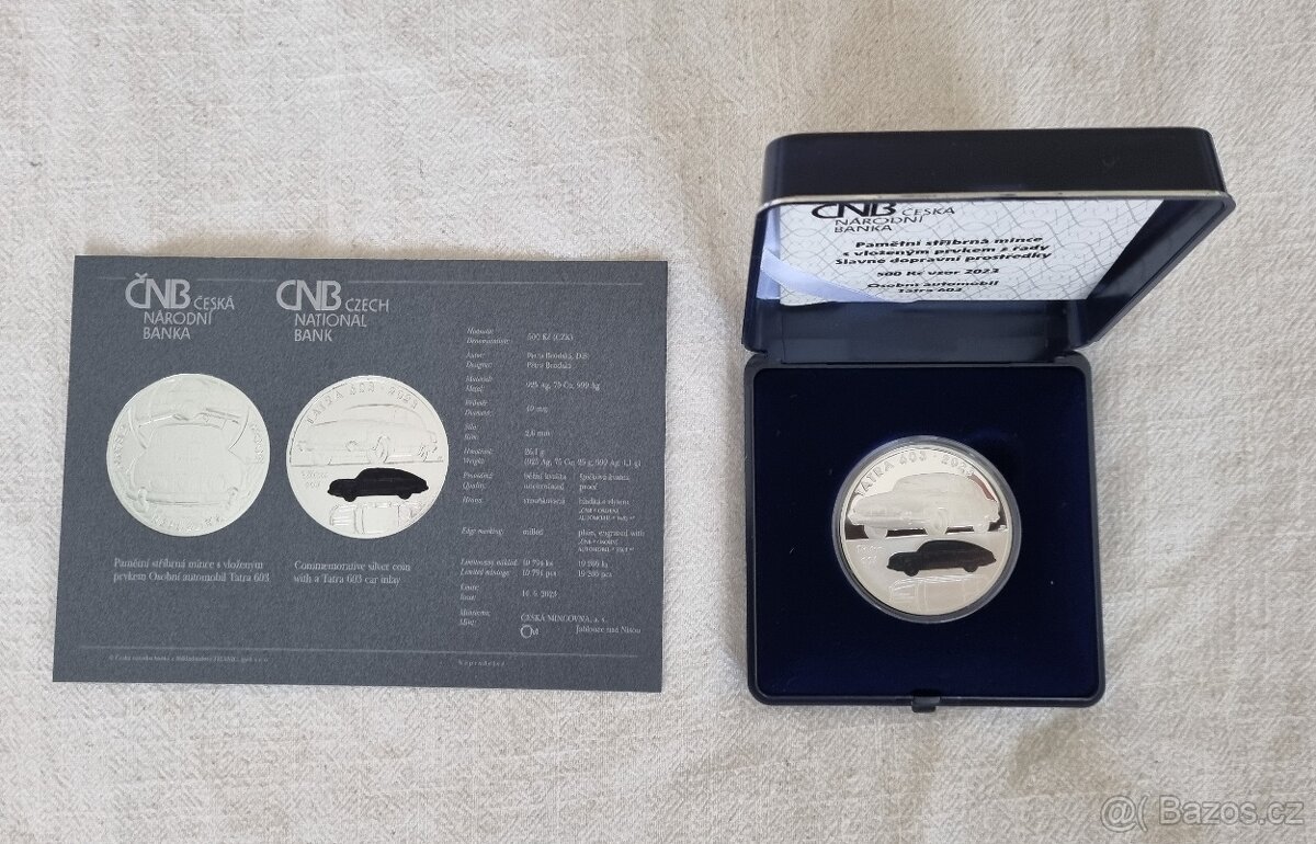 Pamětní stříbrná mince ČNB 2023 Tatra 603 PROOF