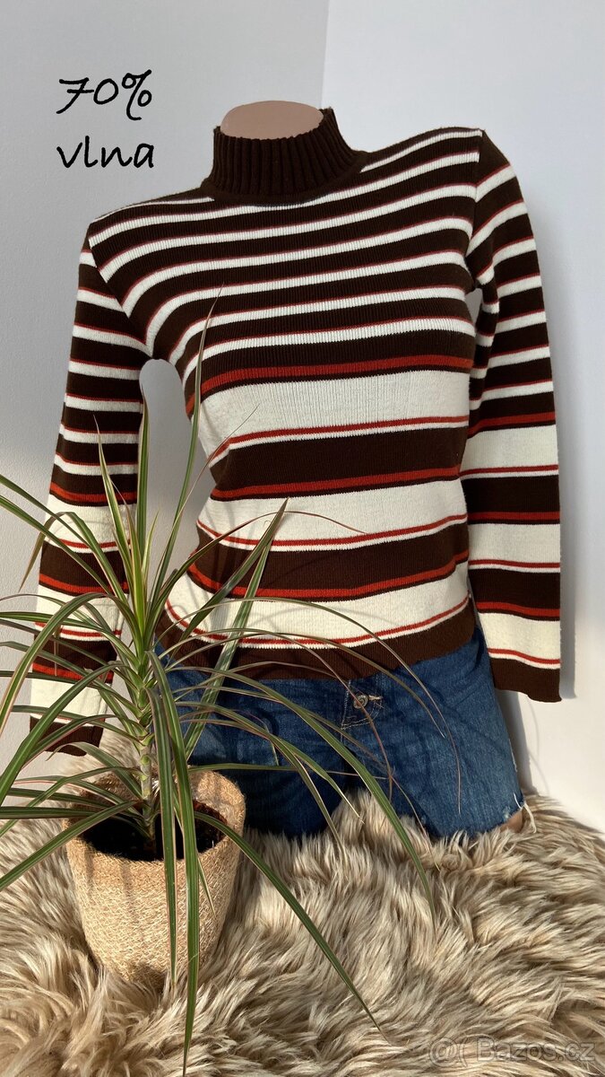 Dámský vlněný svetrorolák vel.XS/S