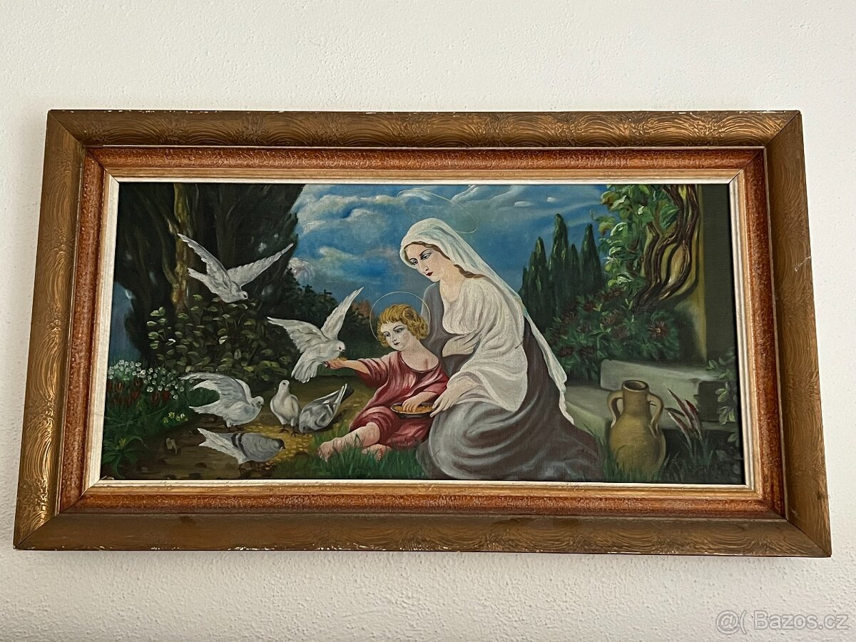 Obraz Maria a Ježíš asi 100x60cm
