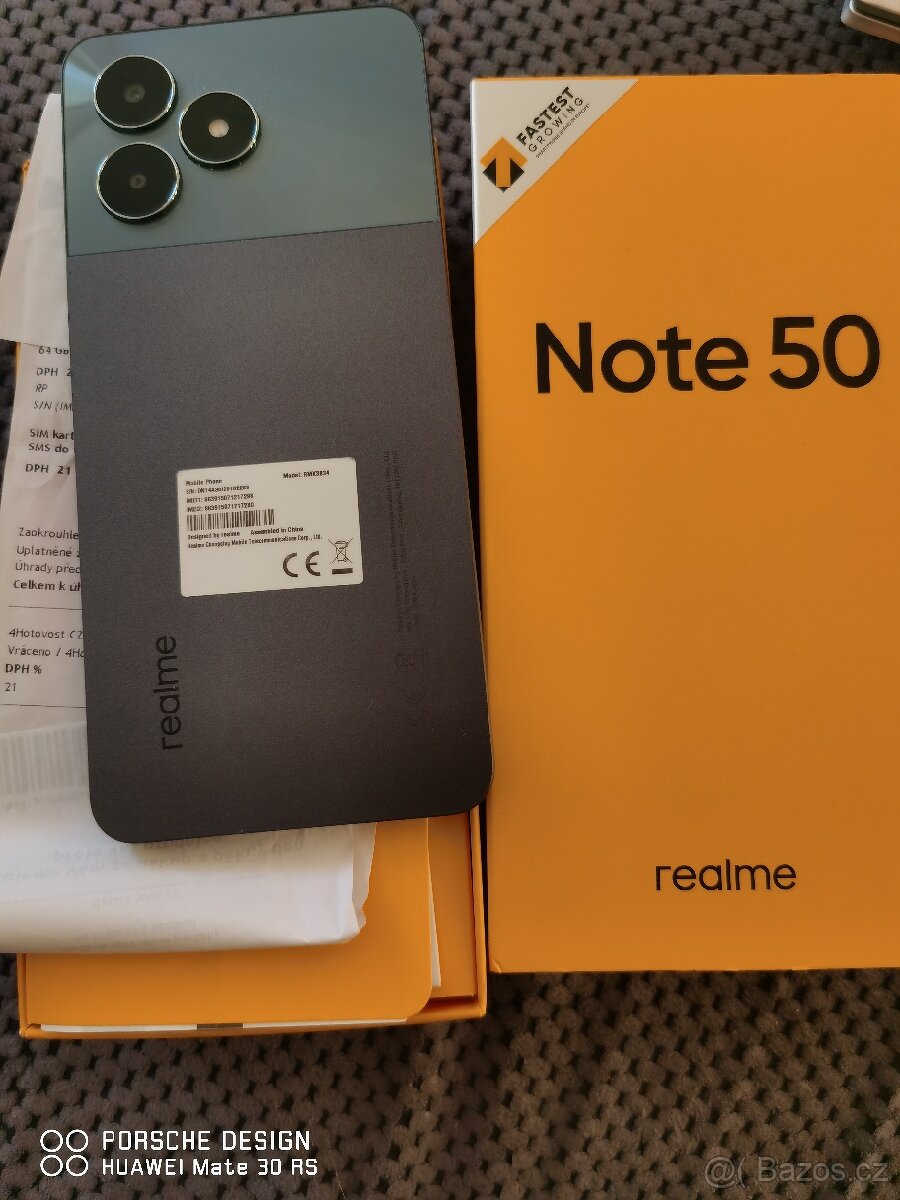 Realme Note 50 novy nalepena folie komplet s uctenkou