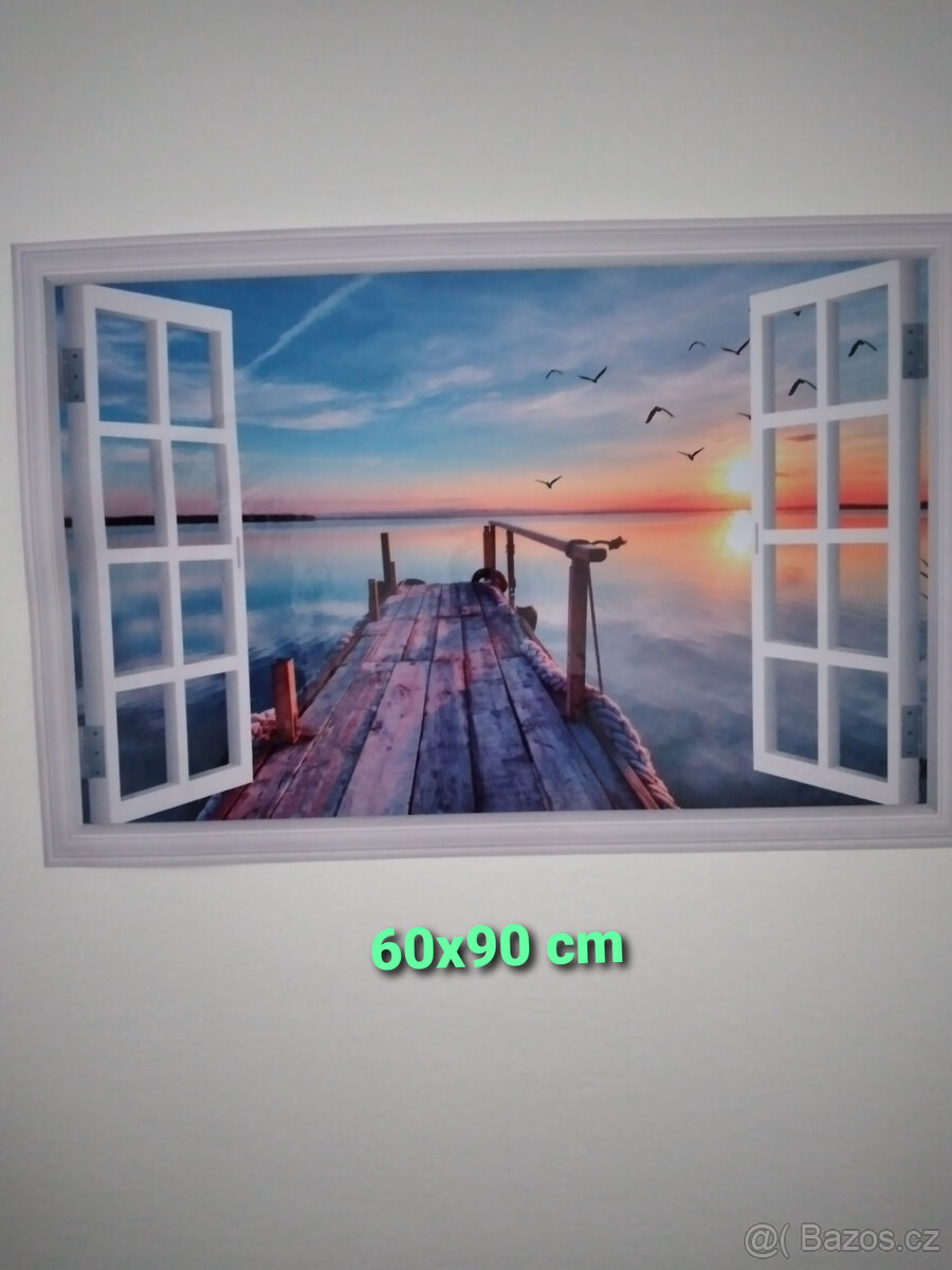 obrazy 3D-- 60x90 nebo motyl -- 60x24 cm / NEZASÍLÁME POŠTOU