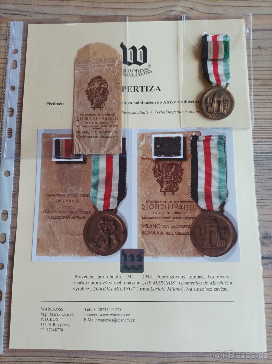 VELMI VZÁCNÝ KOMPLET Deutsch-italienische Feldzugsmedaill