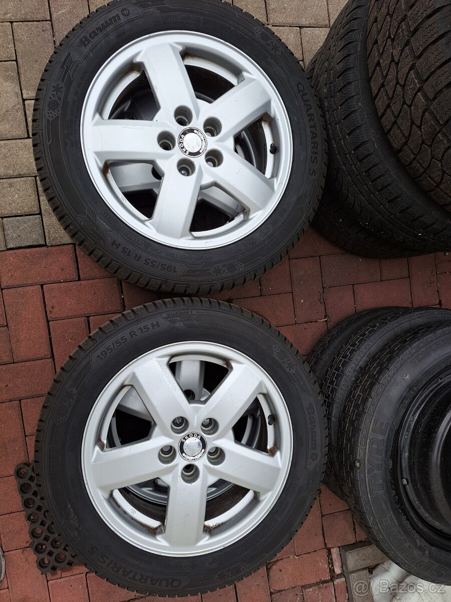 Alu kola Fabia II ,včetně pneu 195/55R15H