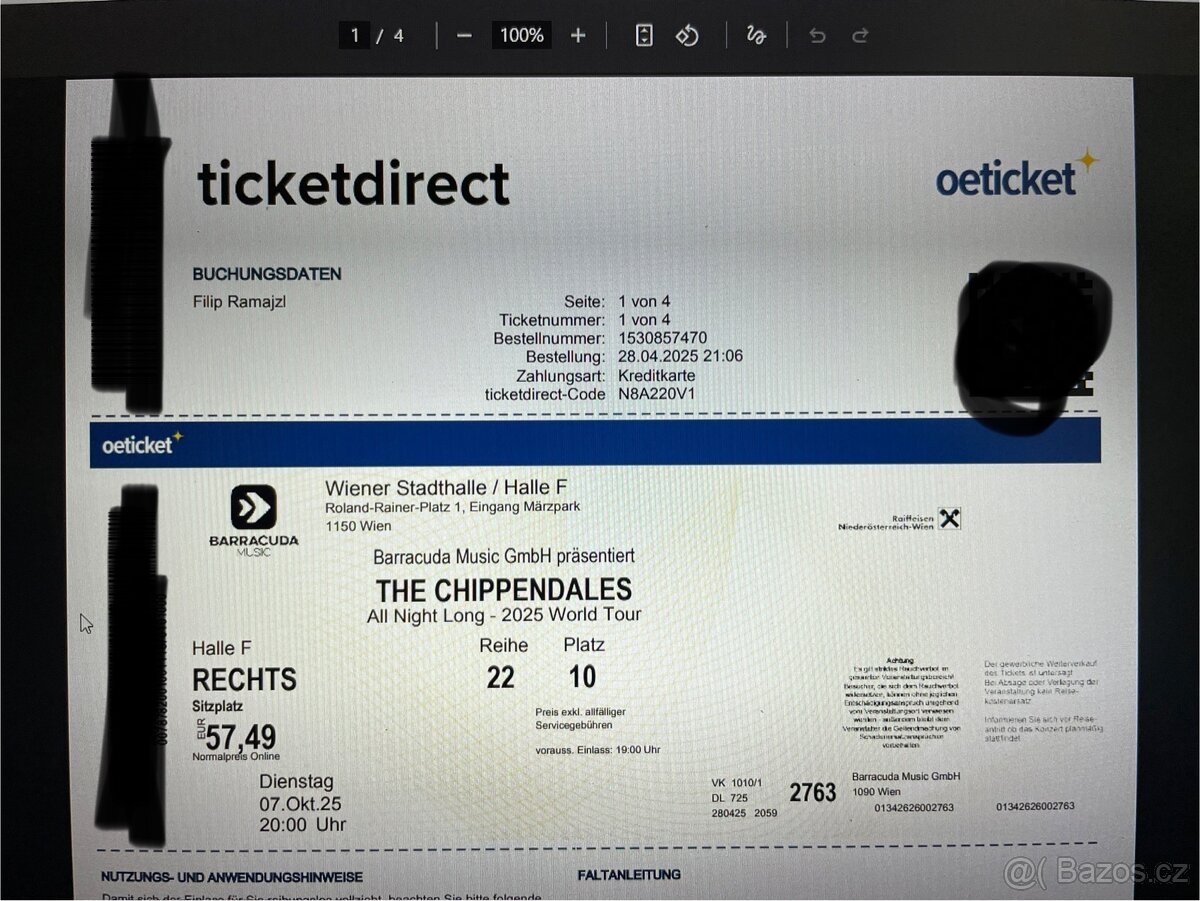 The Chippendales 7.10.2025 Vídeň 1x vstupenka